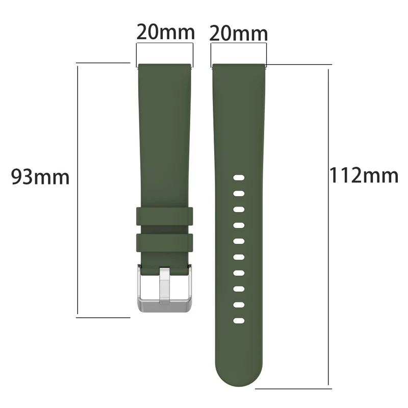 Huami Amazfit Active / GTS 4 Mini Silicone Watch Band 20mm Replacement Strap - Army Green