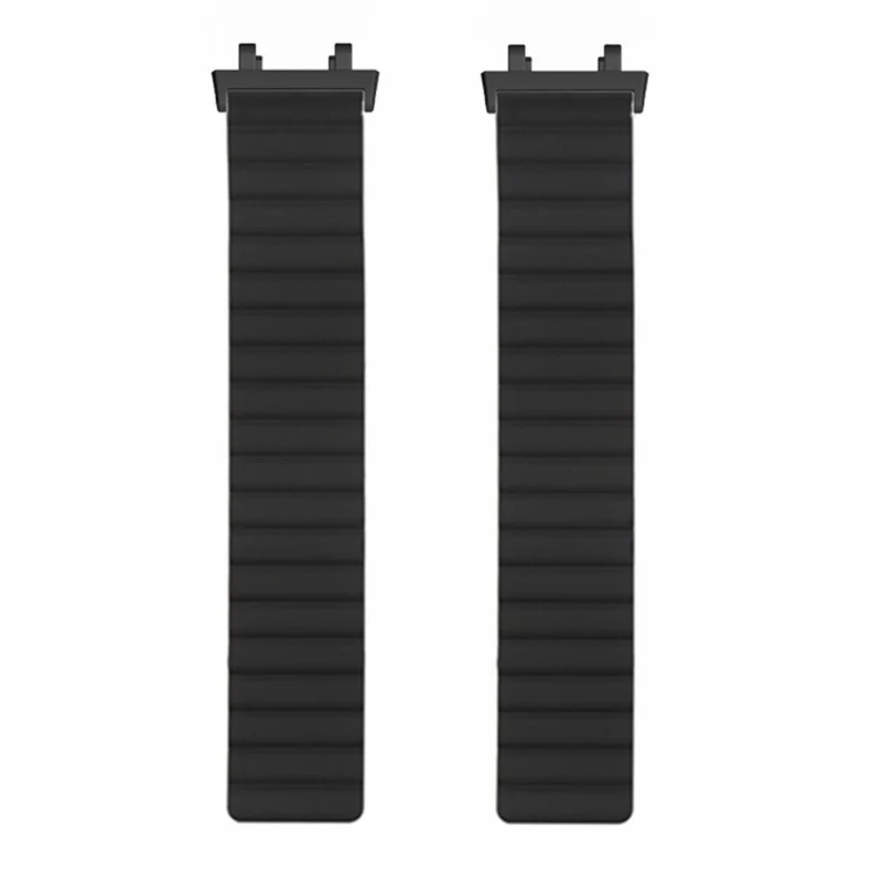 Huami Amazfit Active Edge (A2212) Magnetic Watch Band Silicone Watch Strap - Black+Orange