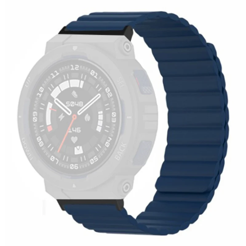 Huami Amazfit Active Edge (A2212) Magnetic Watch Band Silicone Watch Strap - Black+Orange