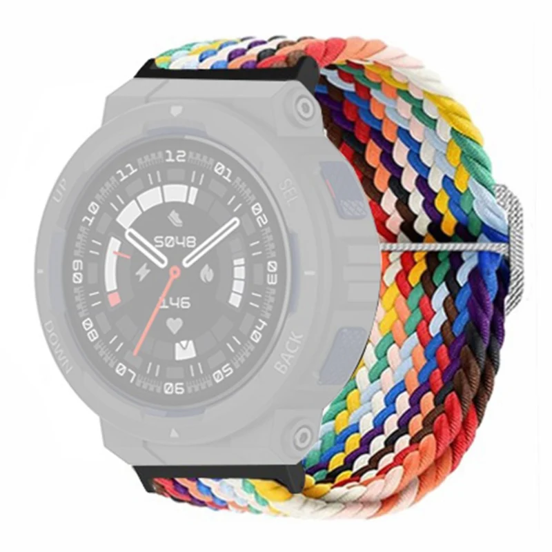 Huami Amazfit Active Edge (A2212) Watch Band Braided Nylon Adjustable Straps - Rainbow