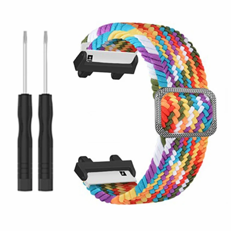 Huami Amazfit Active Edge (A2212) Watch Band Braided Nylon Adjustable Straps - Rainbow