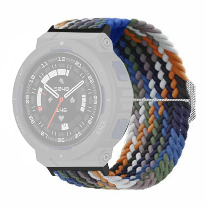 Huami Amazfit Active Edge (A2212) Watch Band Braided Nylon Adjustable Straps - Rainbow