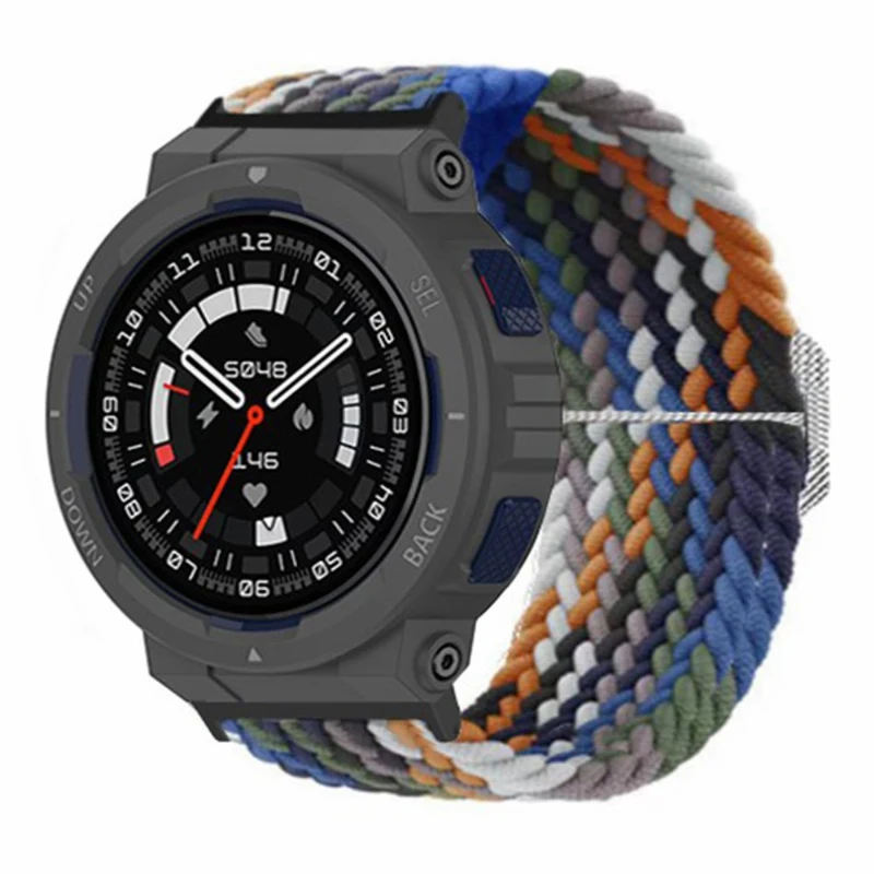Huami Amazfit Active Edge (A2212) Watch Band Braided Nylon Adjustable Straps - Rainbow