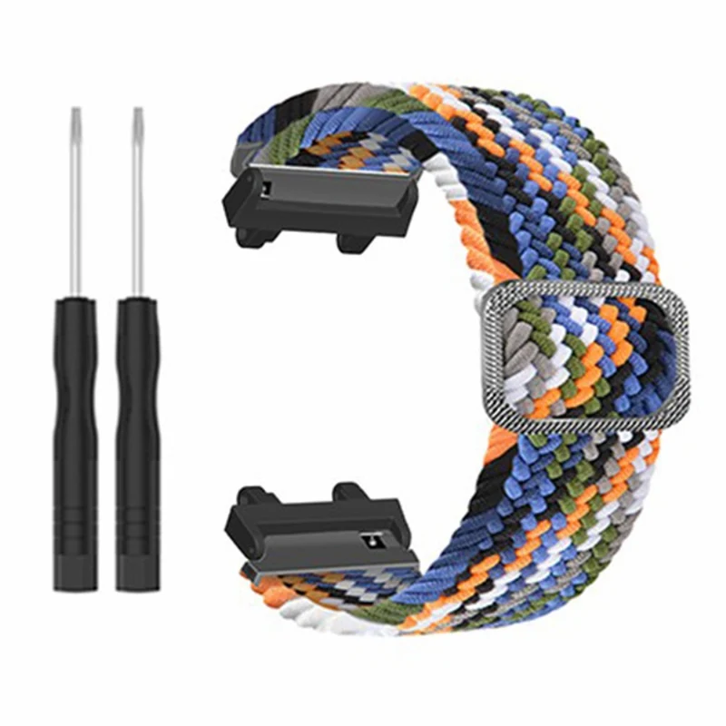 Huami Amazfit Active Edge (A2212) Watch Band Braided Nylon Adjustable Straps - Rainbow