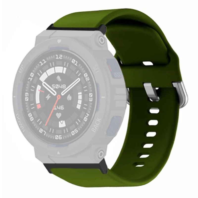 Huami Amazfit Active Edge A2212 Watch Strap Silicone Breathable Watch Band Replacement - Army Green
