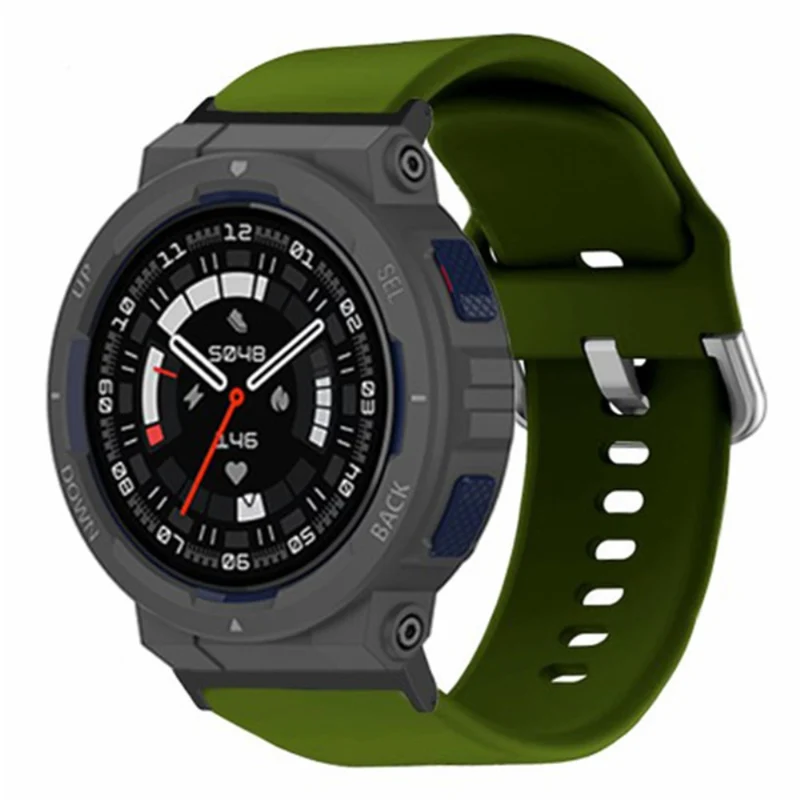 Huami Amazfit Active Edge A2212 Watch Strap Silicone Breathable Watch Band Replacement - Army Green