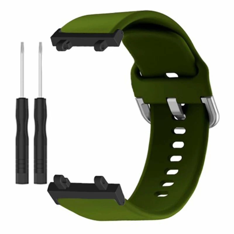 Huami Amazfit Active Edge A2212 Watch Strap Silicone Breathable Watch Band Replacement - Army Green