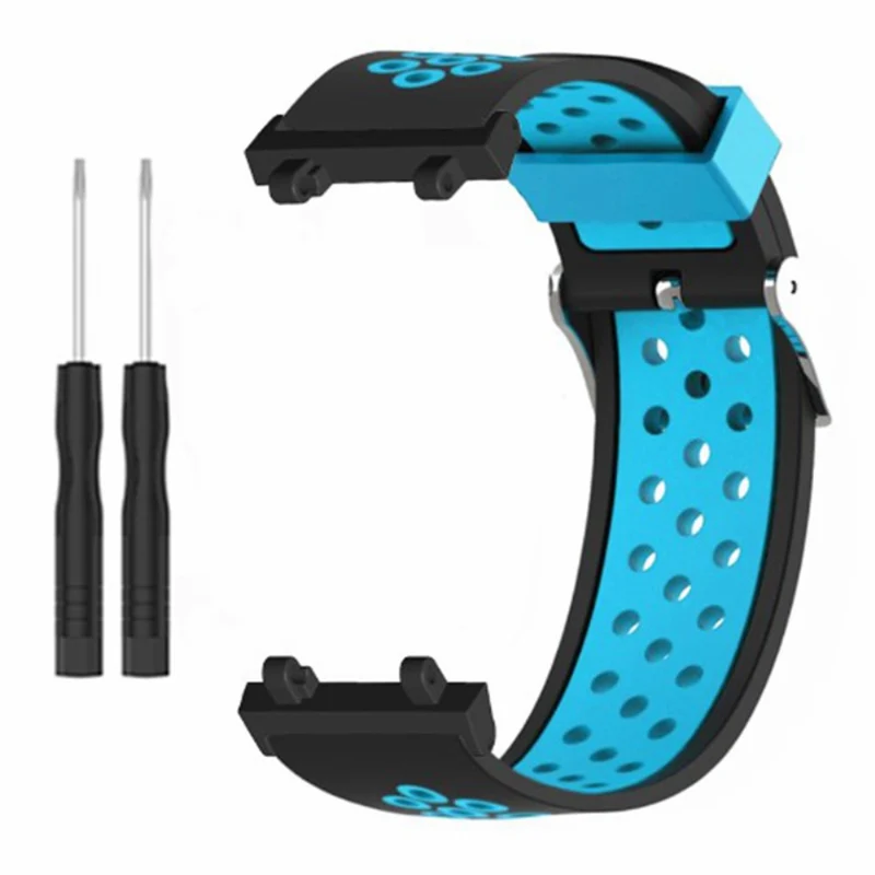 Huami Amazfit Active Edge A2212 Watch Band Dual Color Silicone Wrist Strap - Black+Red