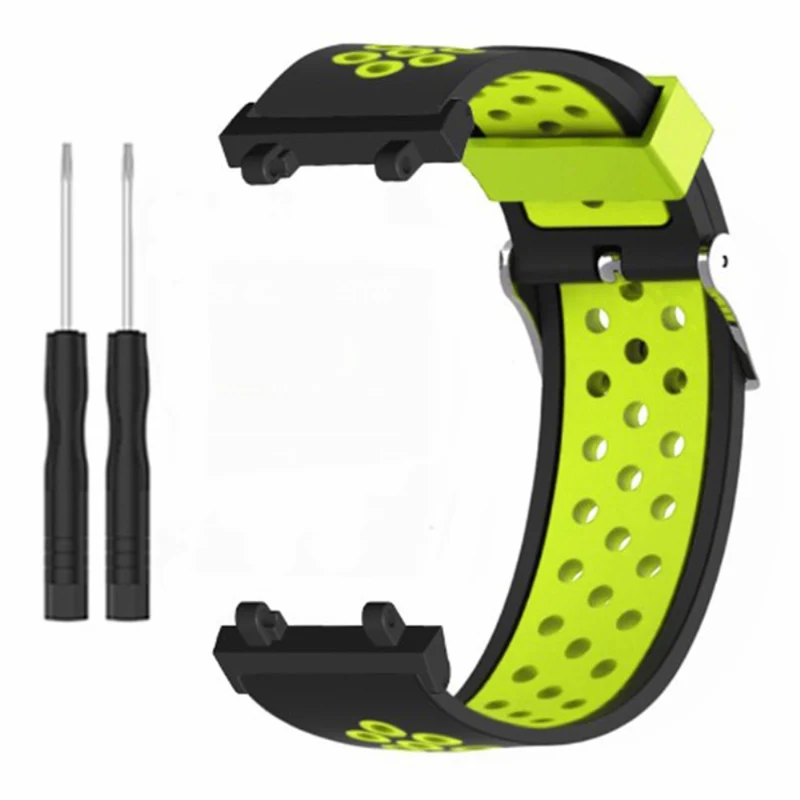 Huami Amazfit Active Edge A2212 Watch Band Dual Color Silicone Wrist Strap - Black+Red