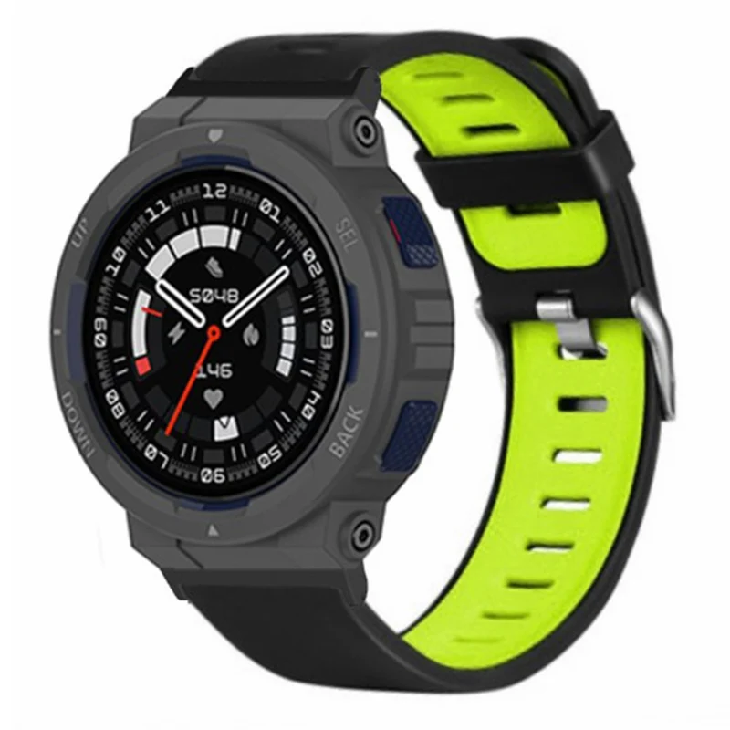 Huami Amazfit Active Edge A2212 Wrist Band Replacement Dual Color Watch Strap - Black+Red