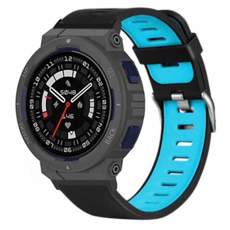Huami Amazfit Active Edge A2212 Wrist Band Replacement Dual Color Watch Strap - Black+Red