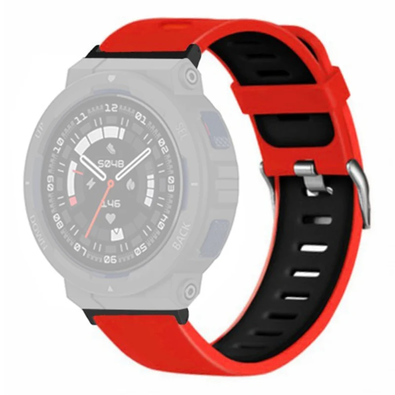 Huami Amazfit Active Edge A2212 Wrist Band Replacement Dual Color Watch Strap - Black+Red