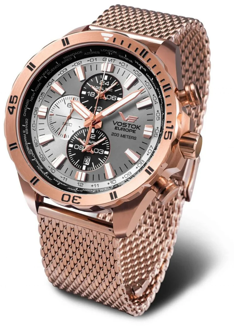 Vostok Europe Almaz YM26-320B653B Herrenuhr • 20 ATM • Weltzeit & Alarm