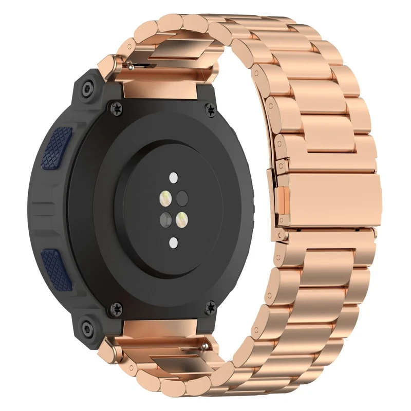 Huami Amazfit Active Edge A2212 Stainless Steel 3 Beads Wrist Band Replacement Watch Strap - Rose Gold