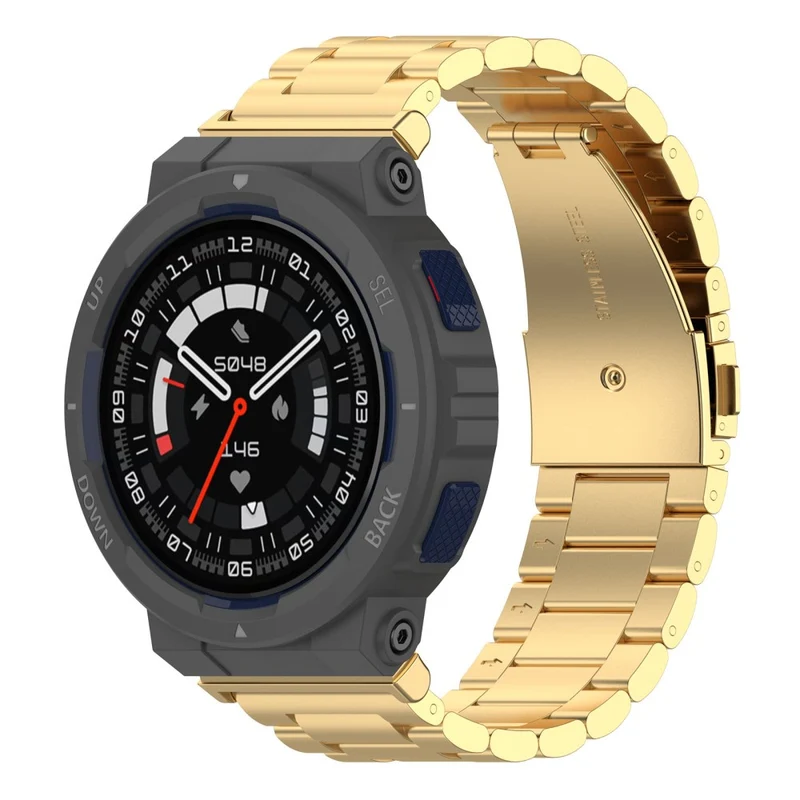 Huami Amazfit Active Edge A2212 Stainless Steel 3 Beads Wrist Band Replacement Watch Strap - Rose Gold