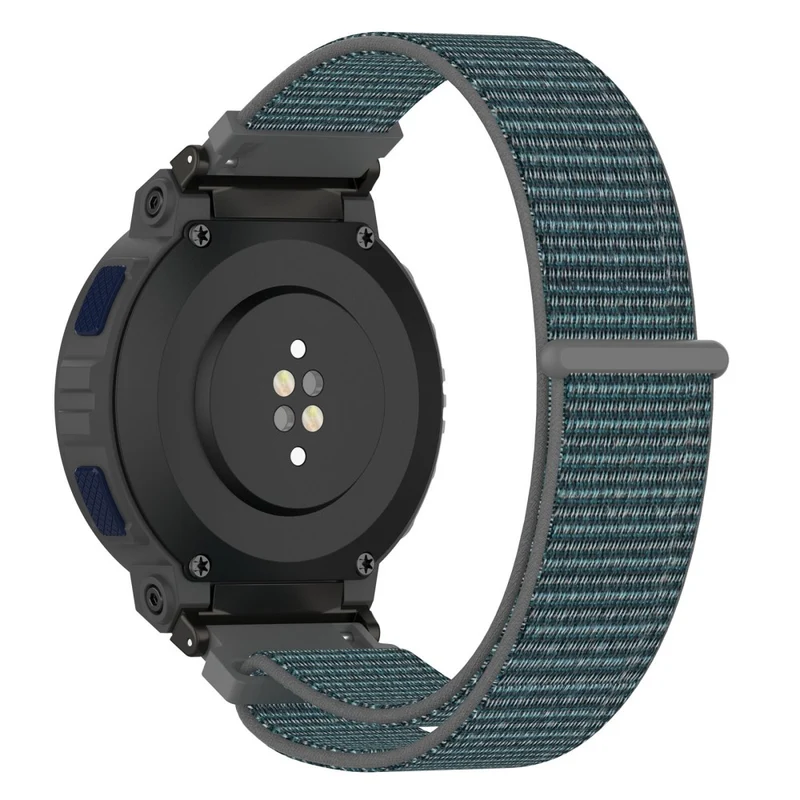 Huami Amazfit Active Edge A2212 Nylon Watch Band Adjustable Magic Tape Strap - Cyan Grey
