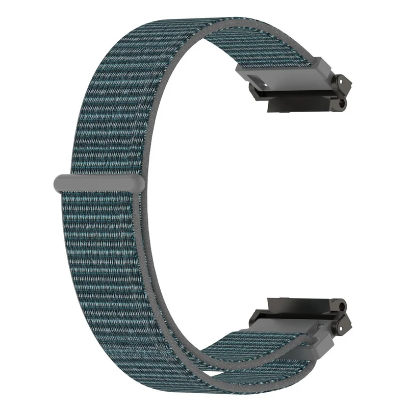 Huami Amazfit Active Edge A2212 Nylon Watch Band Adjustable Magic Tape Strap - Cyan Grey