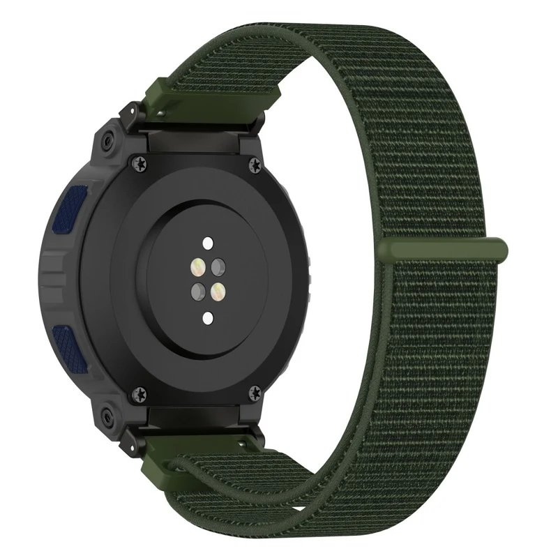 Huami Amazfit Active Edge A2212 Nylon Watch Band Adjustable Magic Tape Strap - Cyan Grey