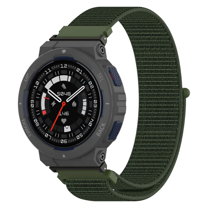 Huami Amazfit Active Edge A2212 Nylon Watch Band Adjustable Magic Tape Strap - Cyan Grey