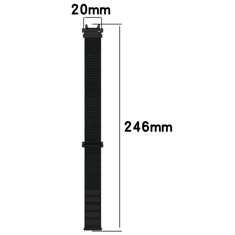 Huami Amazfit Active Edge A2212 Nylon Watch Band Adjustable Magic Tape Strap - Cyan Grey
