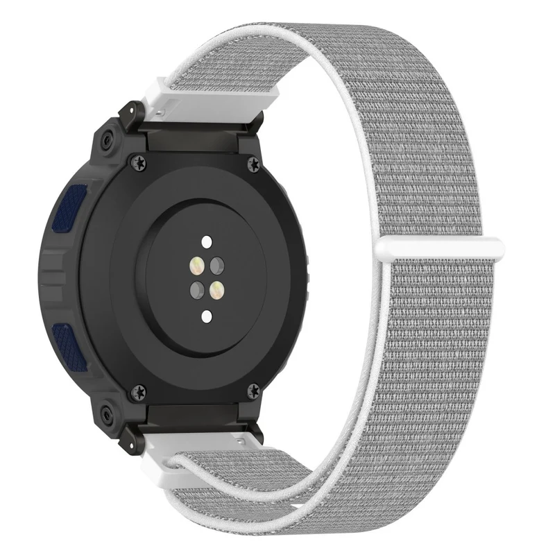 Huami Amazfit Active Edge A2212 Nylon Watch Band Adjustable Magic Tape Strap - Cyan Grey