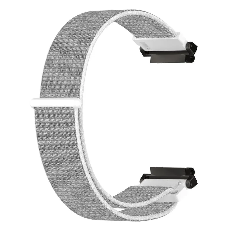 Huami Amazfit Active Edge A2212 Nylon Watch Band Adjustable Magic Tape Strap - Cyan Grey