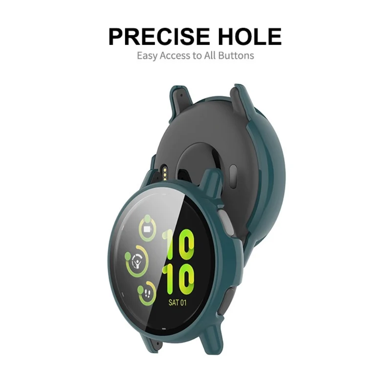 ENKAY Hat Prince GarminActive 5 Watch Case Frame Watch Cover with 9H Tempered Glass Film - Dark Green