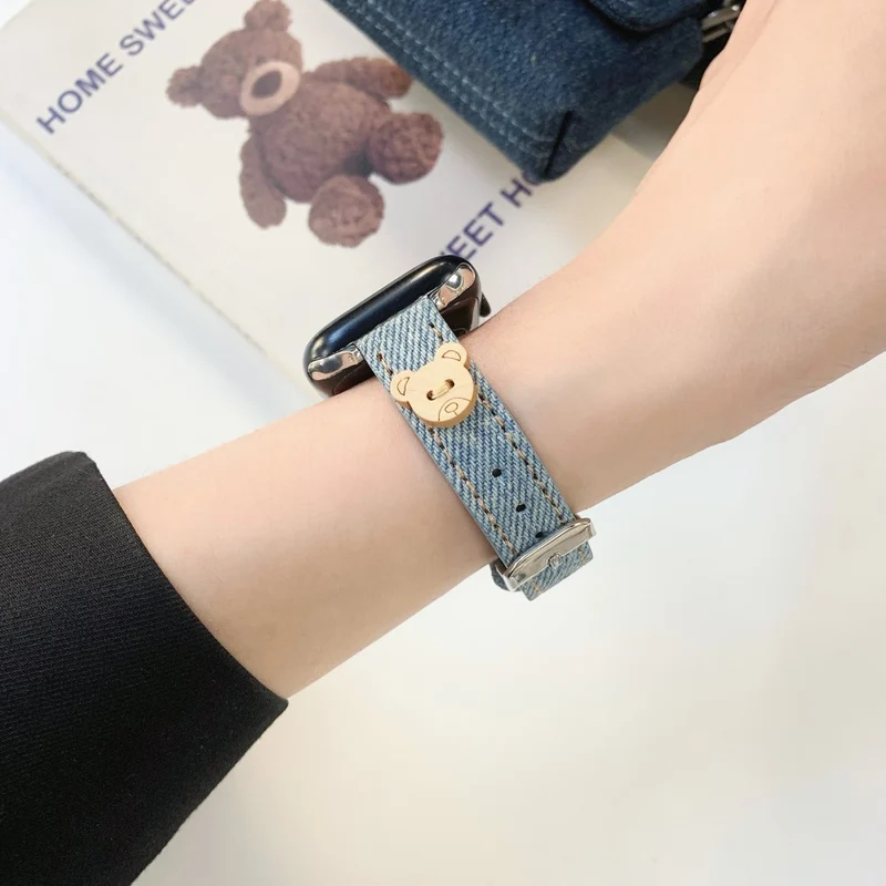 Apple Watch 41mm / 40mm / 38mm Denim Bear Slim watch Band - Baby Blue