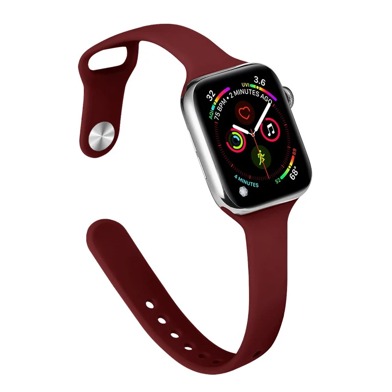 Apple Watch 41mm / 40mm / 38mm Slim Silicone Watch Band - Hot Pink