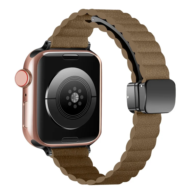Apple Watch 41mm / 40mm / 38mm Watch Band Magnetic Slim Strap - Light Tan