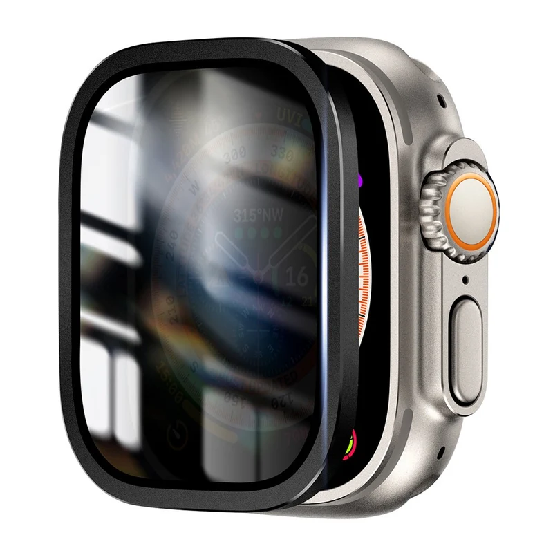 Apple Watch Ultra 49mm / Ultra 2 49mm Aluminum Alloy Watch Case with Anti-spy Tempered Glass Film