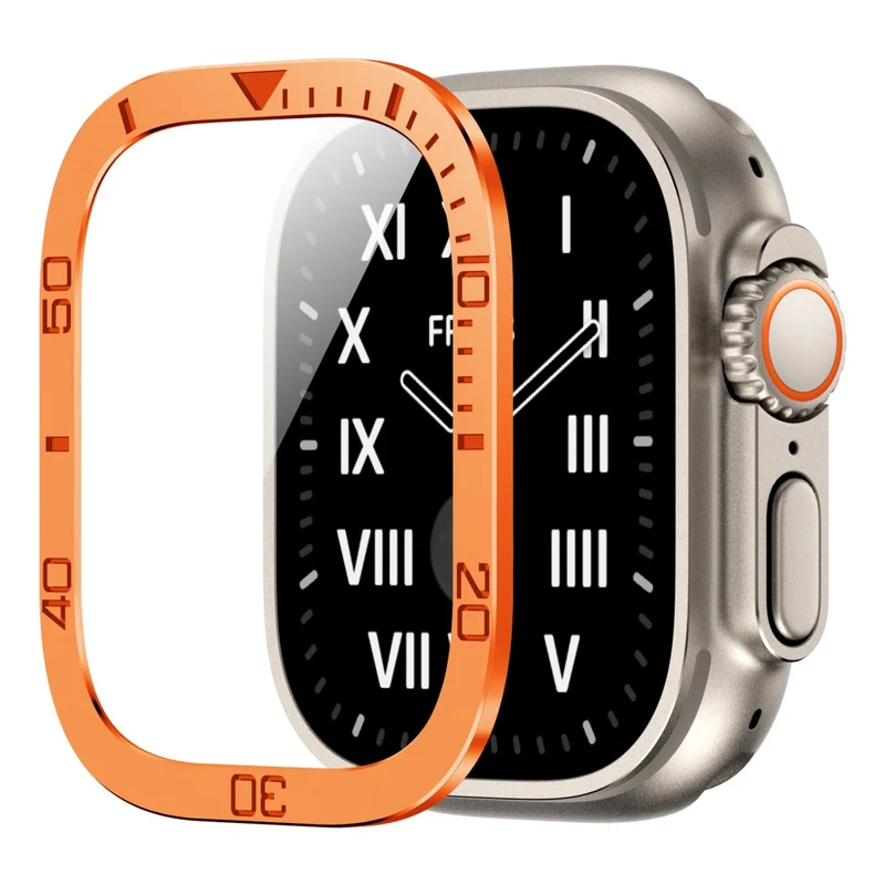 Apple Watch Ultra 49mm / Ultra 2 49mm Watch Case Aluminum Alloy Cover with Tempered Glass Protector
