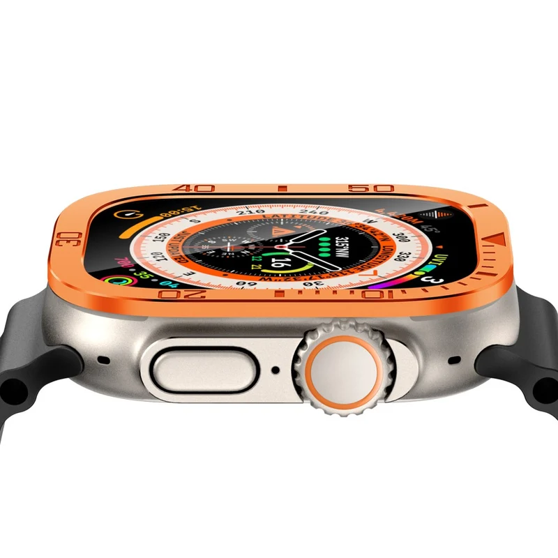 Apple Watch Ultra 49mm / Ultra 2 49mm Watch Case Aluminum Alloy Cover with Tempered Glass Protector