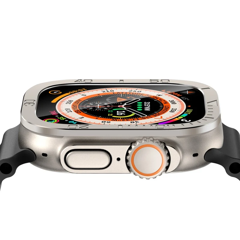 Apple Watch Ultra 49mm / Ultra 2 49mm Watch Case Aluminum Alloy Cover with Tempered Glass Protector