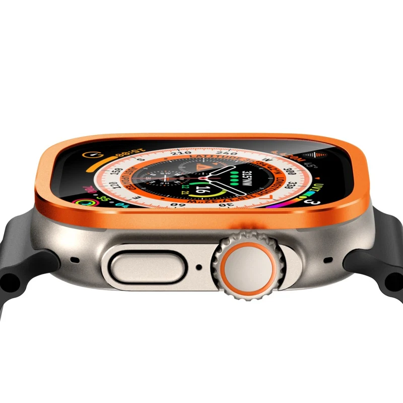 Apple Watch Ultra 49mm / Ultra 2 49mm Case Aluminum Alloy Watch Cover with Tempered Glass Film