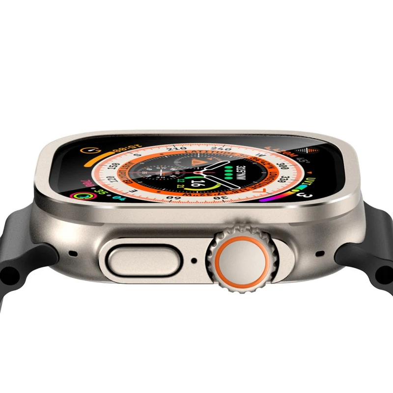Apple Watch Ultra 2 49mm / Ultra 49mm Screen Protector with Titanium Alloy Frame High Aluminum-silicon Glass Film