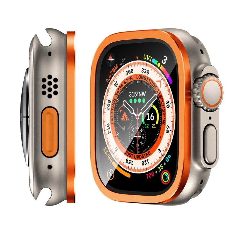 Apple Watch Ultra 2 49mm / Ultra 49mm Screen Protector with Titanium Alloy Frame High Aluminum-silicon Glass Film