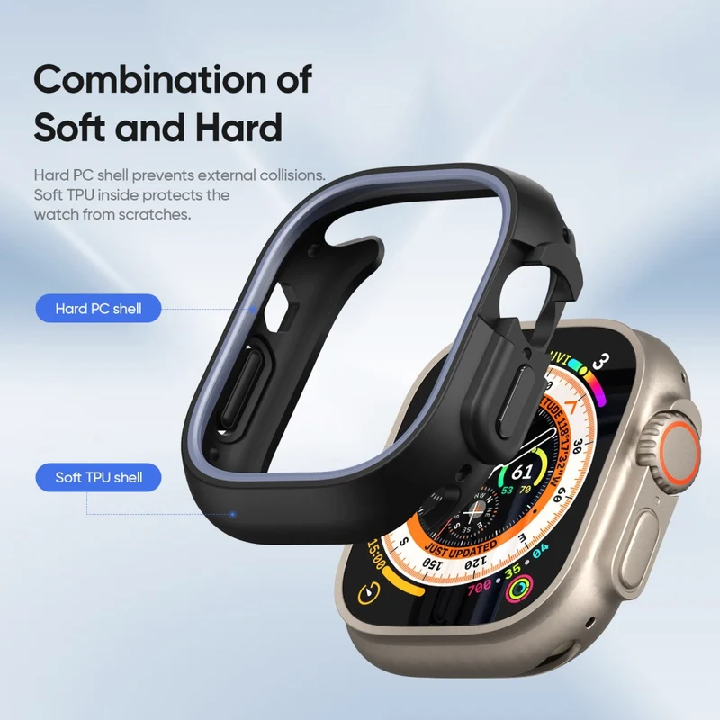 DUX DUCIS Bamo Series Apple Watch Ultra 2 / Ultra 49mm Watch Case and T Cover - Black / Grey