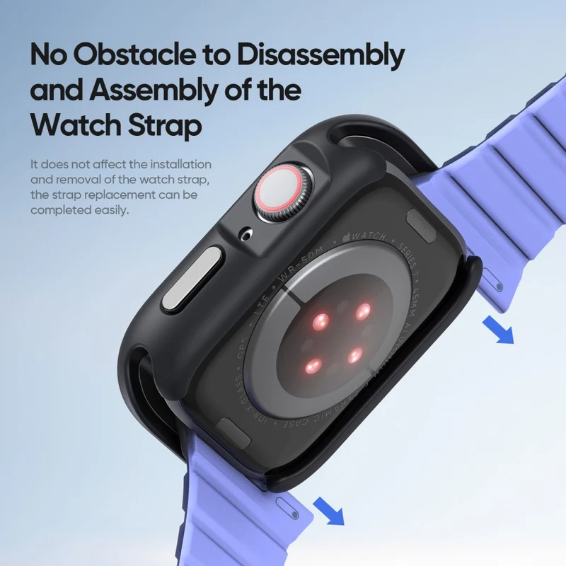 DUX DUCIS Bamo Series Apple Watch Series 9 8 7 41mm Watch Case Cover and T Frame - Midnight / Green