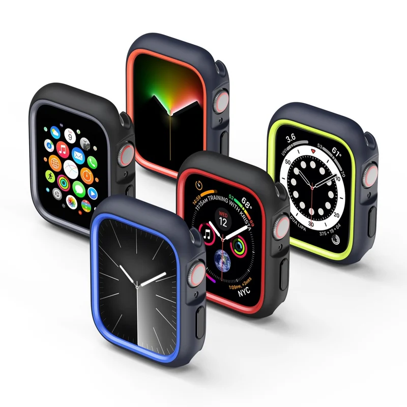 DUX DUCIS Bamo Series Apple Watch Series 9 8 7 41mm Watch Case Cover and T Frame - Midnight / Green