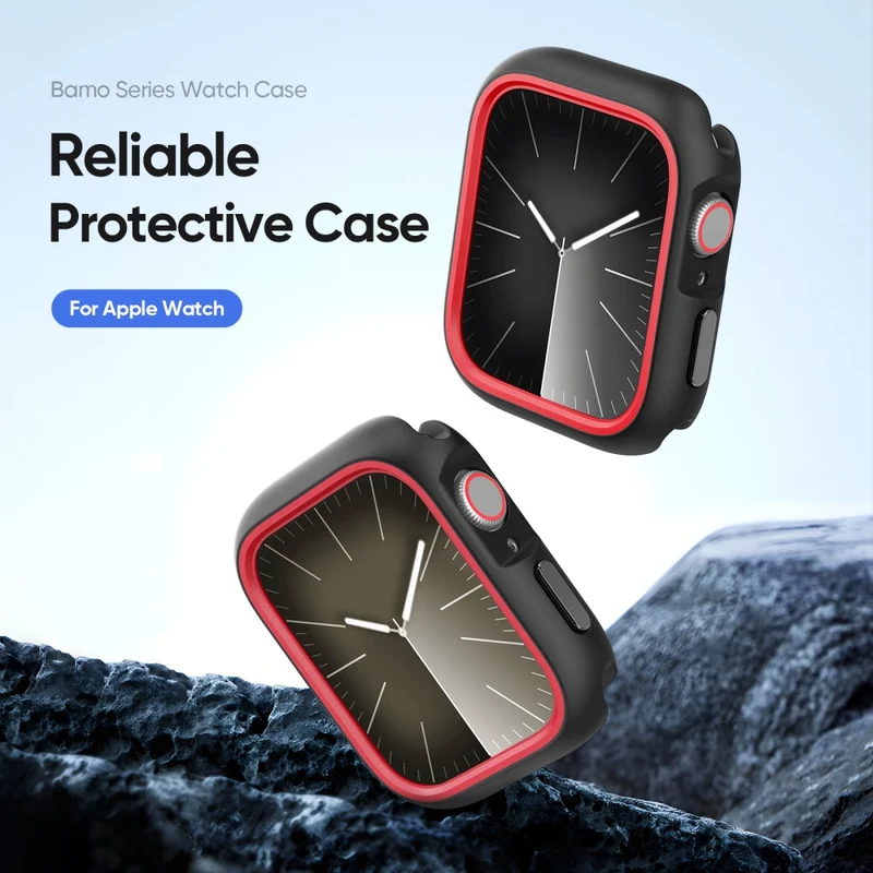 DUX DUCIS Bamo Series Apple Watch Series 9 8 7 41mm Watch Case Cover and T Frame - Midnight / Green