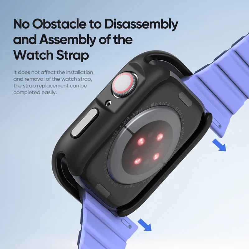 DUX DUCIS Bamo Series Apple Watch Series 9 8 7 41mm Watch Case Cover and T Frame - Midnight / Green
