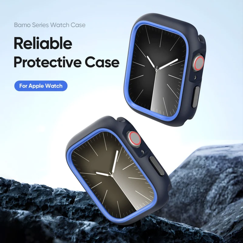 DUX DUCIS Bamo Series Apple Watch Series 9 8 7 41mm Watch Case Cover and T Frame - Midnight / Green