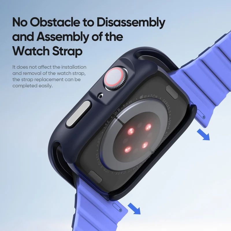 DUX DUCIS Bamo Series Apple Watch Series 9 8 7 41mm Watch Case Cover and T Frame - Midnight / Green