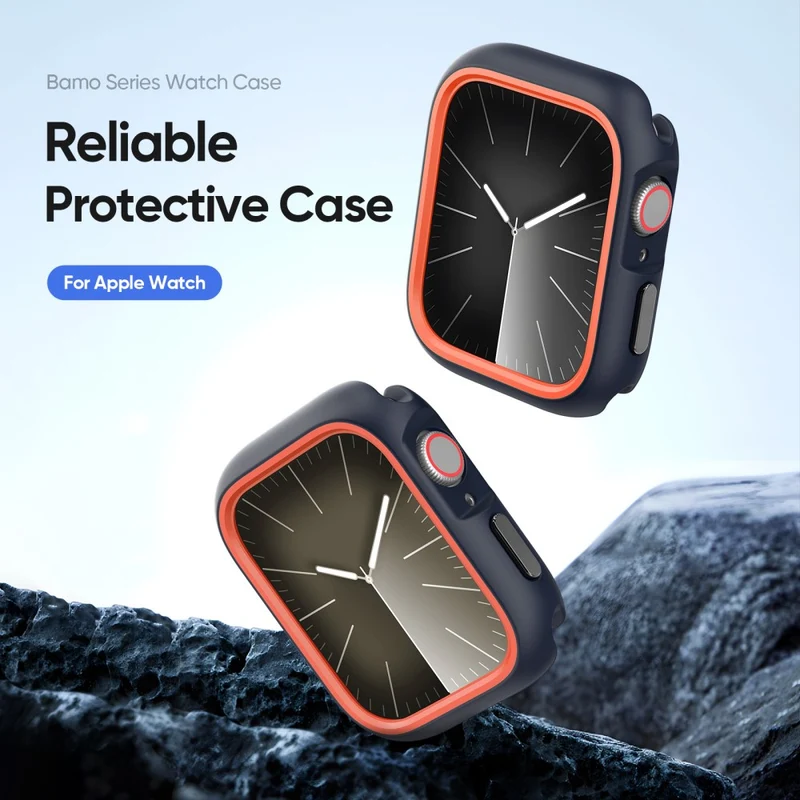 DUX DUCIS Bamo Series Apple Watch Series 9 8 7 41mm Watch Case Cover and T Frame - Midnight / Green
