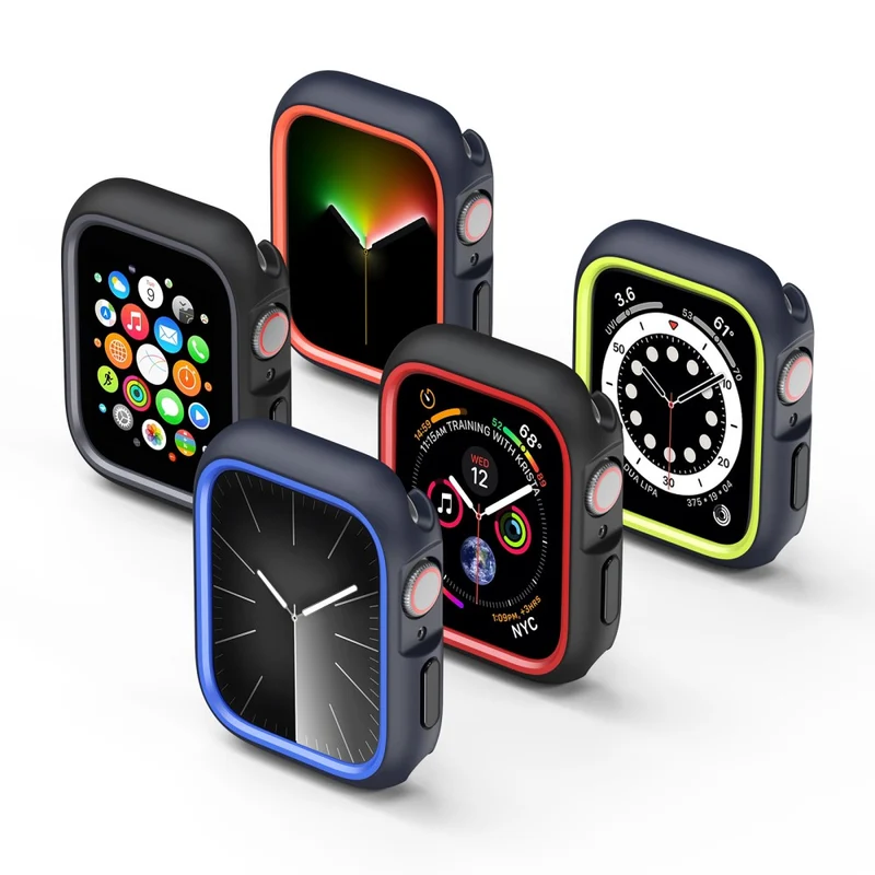 DUX DUCIS Bamo Series Apple Watch Series 9 8 7 41mm Watch Case Cover and T Frame - Midnight / Green