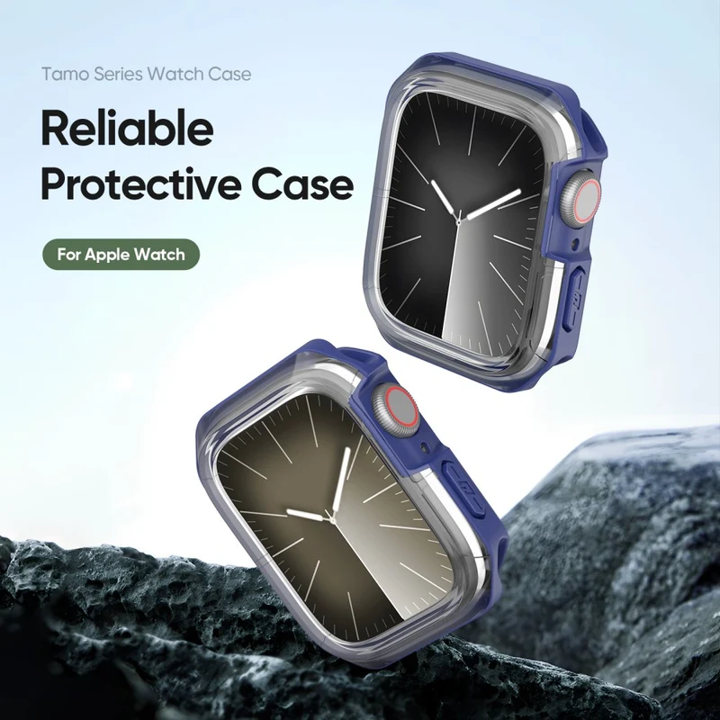 DUX DUCIS Tamo Series Apple Watch Series 9 / 8 / 7 41mm Watch Case Silicone Shockproof Cover - Transparent Blue