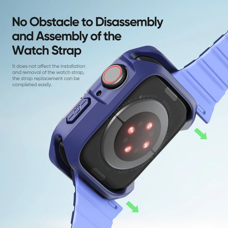 DUX DUCIS Tamo Series Apple Watch Series 9 / 8 / 7 41mm Watch Case Silicone Shockproof Cover - Transparent Blue