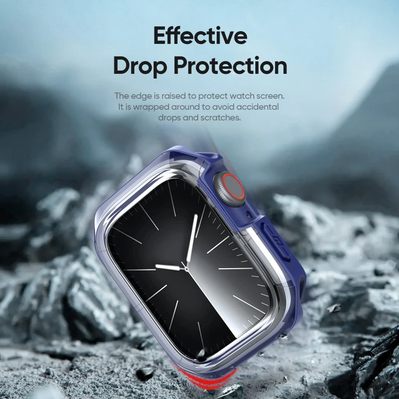 DUX DUCIS Tamo Series Apple Watch Series 9 / 8 / 7 41mm Watch Case Silicone Shockproof Cover - Transparent Blue