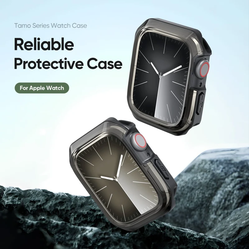 DUX DUCIS Tamo Series Apple Watch Series 9 / 8 / 7 41mm Watch Case Silicone Shockproof Cover - Transparent Blue